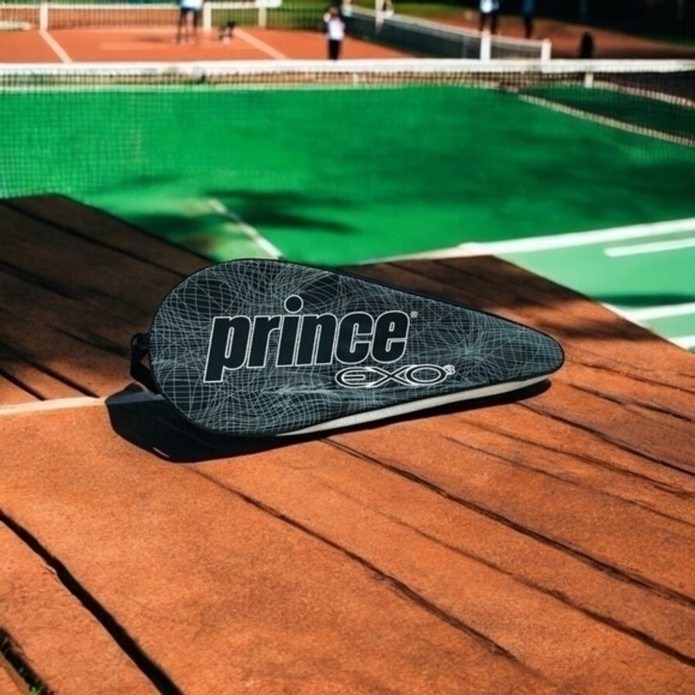 Prince Black White Padded Tennis Racket Bag Single Racquet Case Sports Gear
